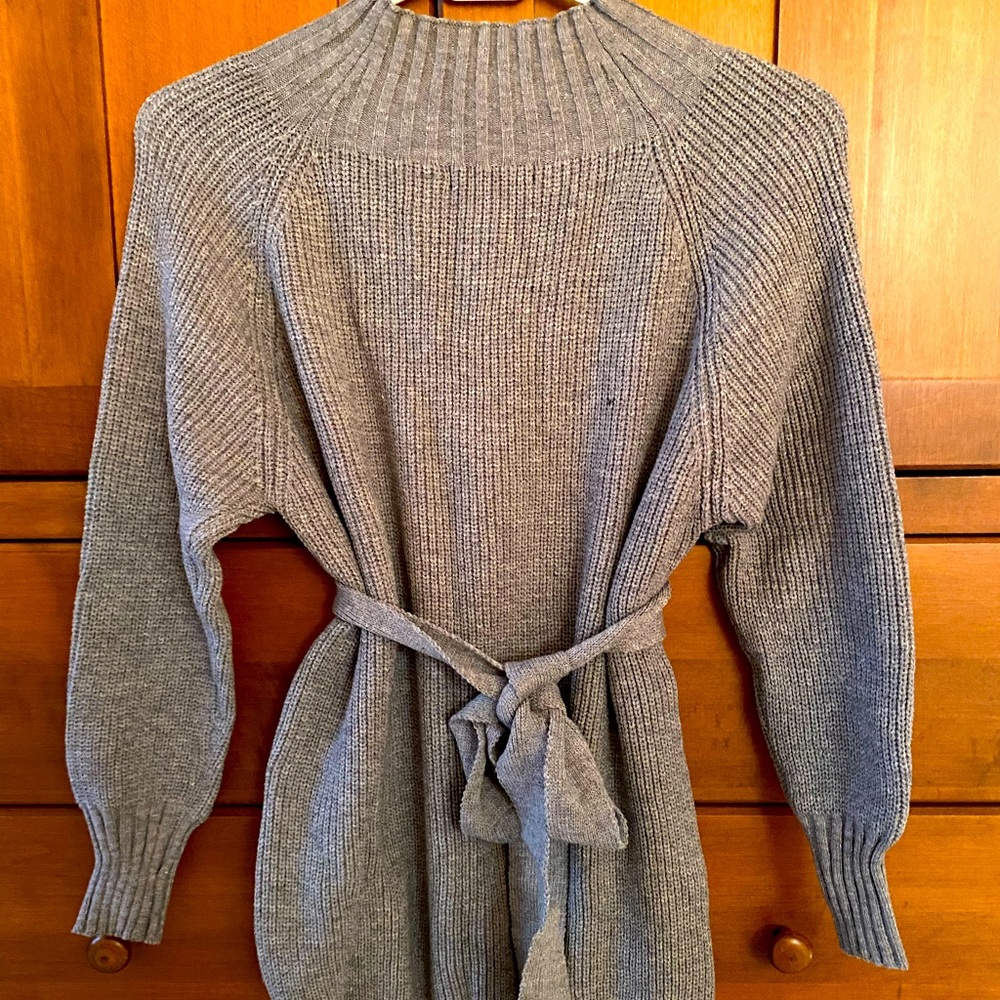 Gray sweater dress